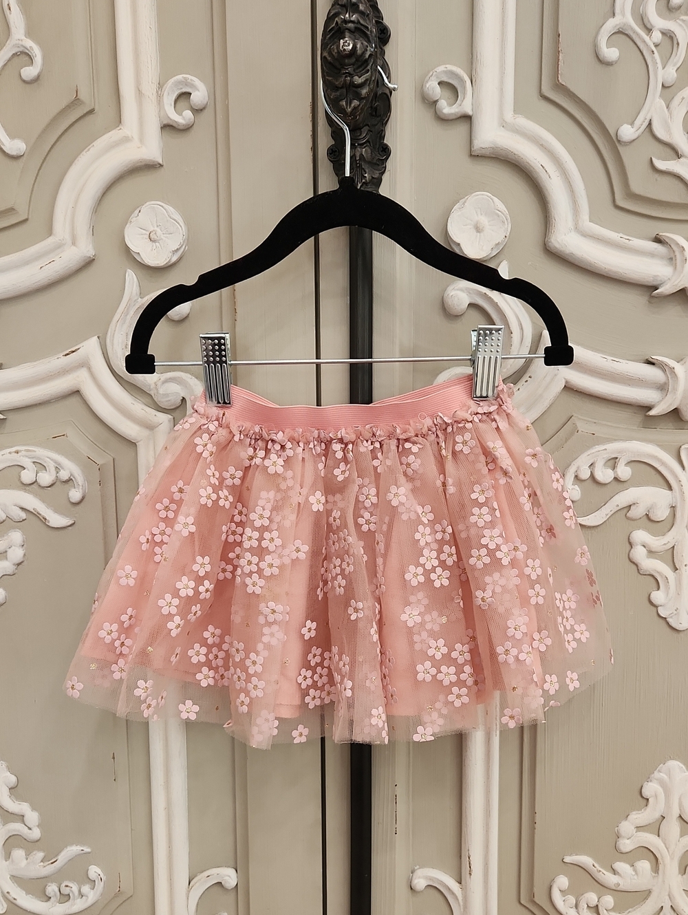 Mayoral Girls Blush Pink Tulle Skirt with Floral Details Size 2/ 24 Months